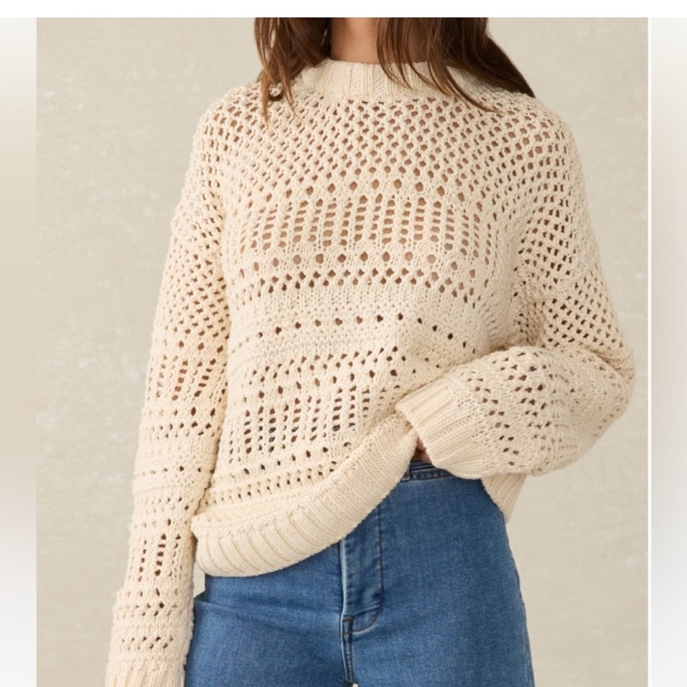 New Faherty Women’s Summer Whitecap Knit Sweater Size: XS